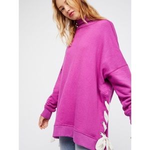 nwt // free people so plush lace-up pullover